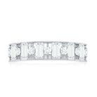 Baguette and Round Cut Moissanite Stackable Eternity Band D-VS1 - Rosec Jewels