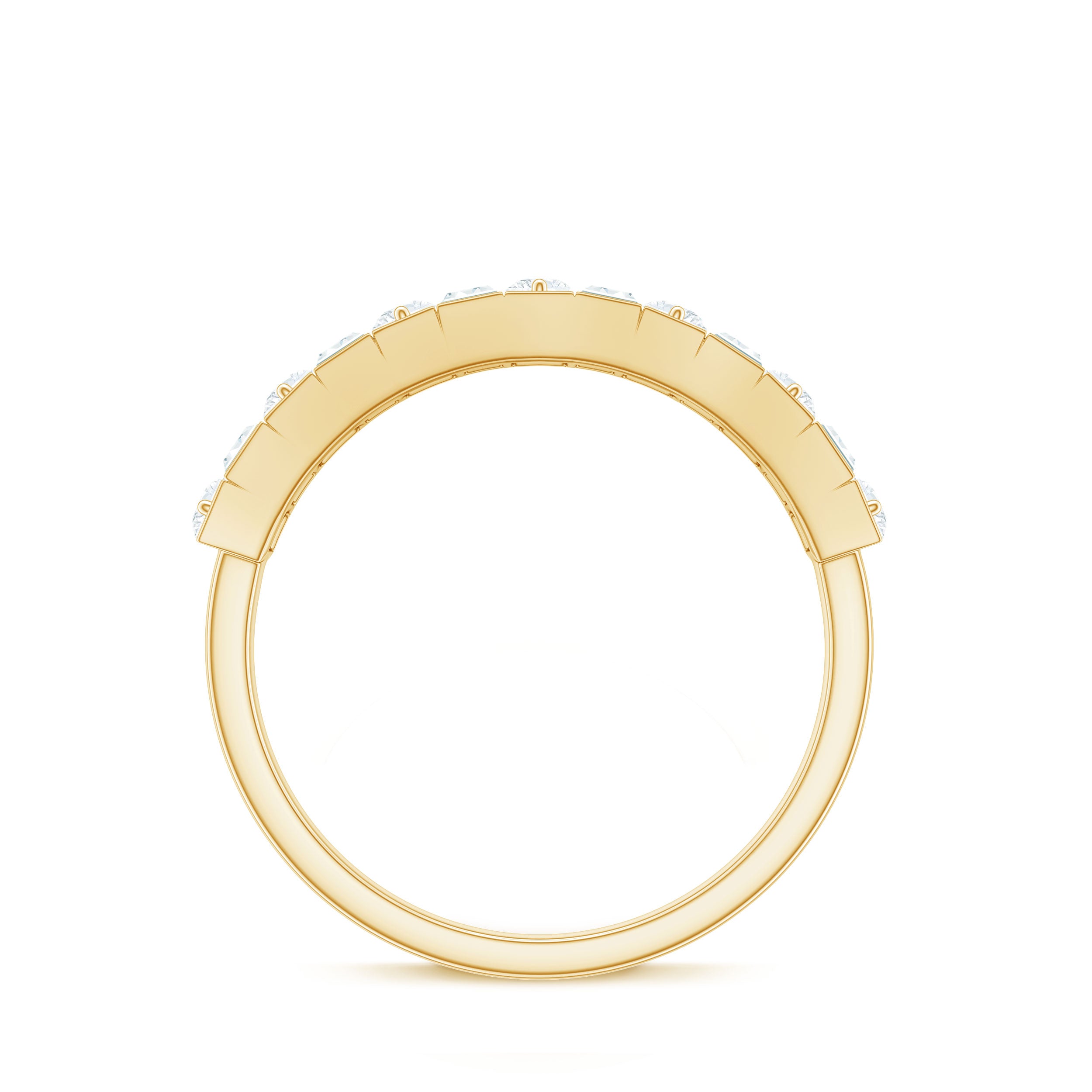 Baguette and Round Cut Moissanite Stackable Eternity Band D-VS1 - Rosec Jewels
