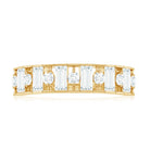 Baguette and Round Cut Moissanite Stackable Eternity Band D-VS1 - Rosec Jewels