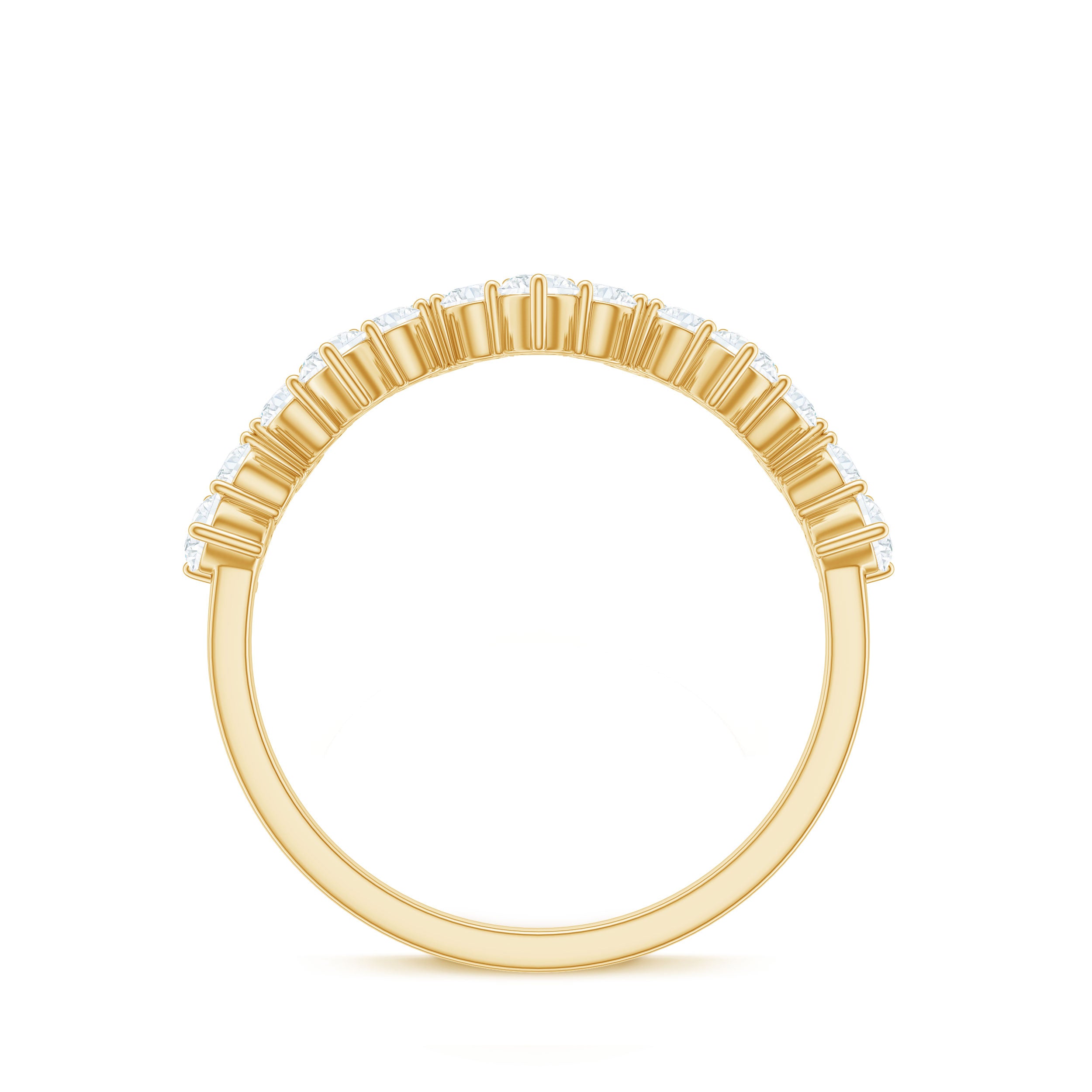 Rosec Jewels-Zig Zag Style Moissanite Half Eternity Band Ring