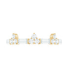 Certified Baguette and Round Moissanite Half Eternity Ring D-VS1 - Rosec Jewels