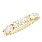 Certified Round Cut Moissanite Half Eternity Band Ring D-VS1 - Rosec Jewels