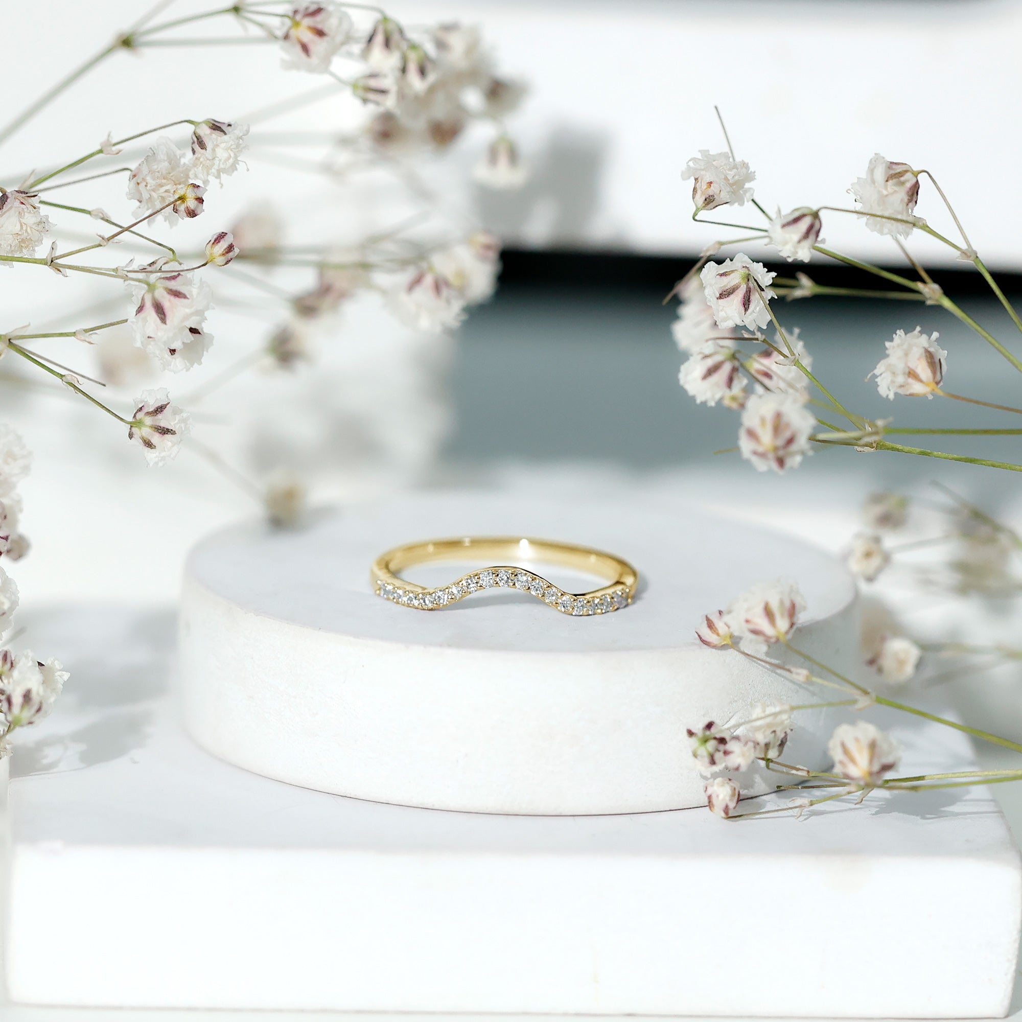 Real Diamond Curved Enhancer for Engagement Ring Natural - ( HI-SI ) - Rosec Jewels