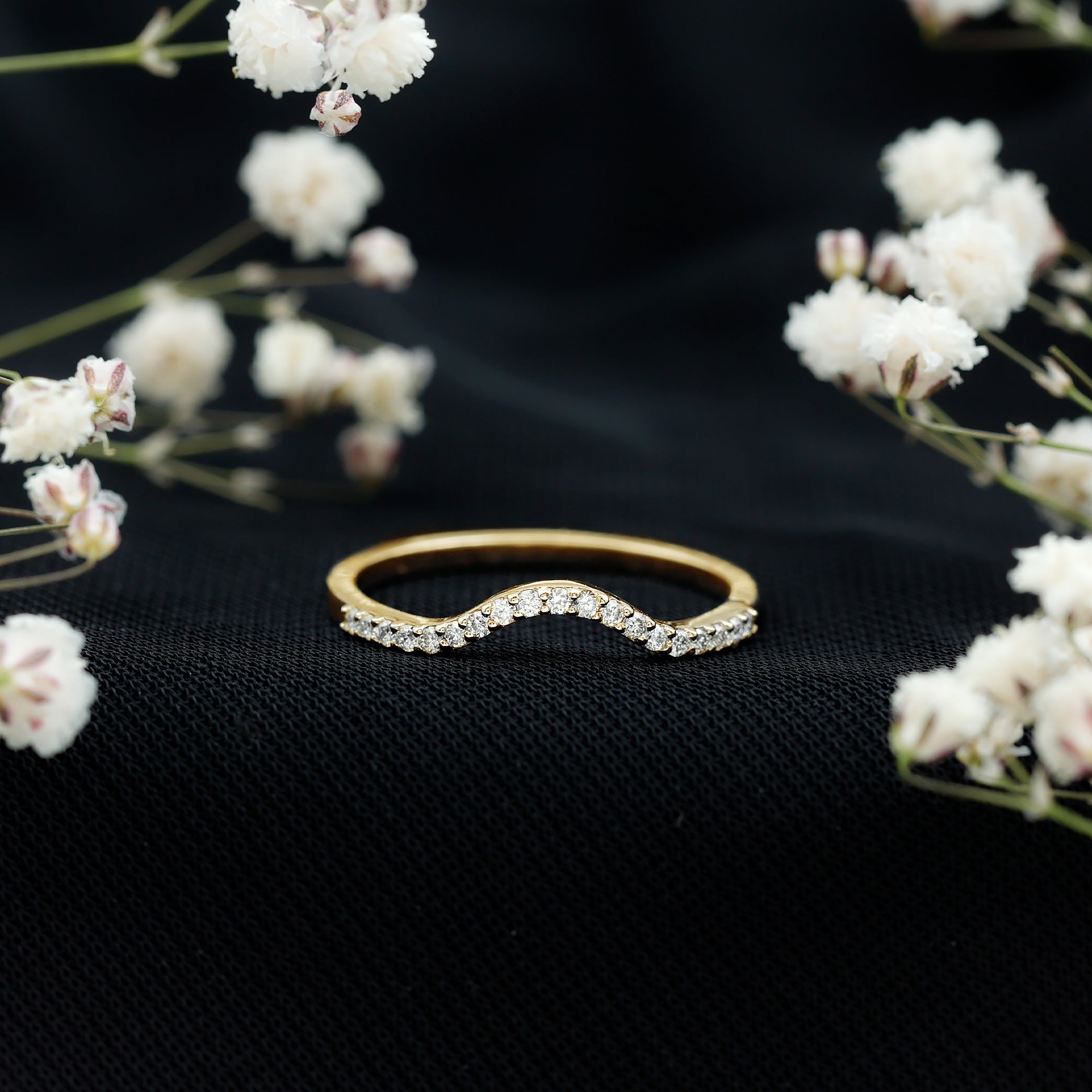 Real Diamond Curved Enhancer for Engagement Ring Natural - ( HI-SI ) - Rosec Jewels