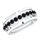 Certified Lab Created Black Diamond Wedding Band for Men AAAA ( Synthetic ) - Rosec Jewels
