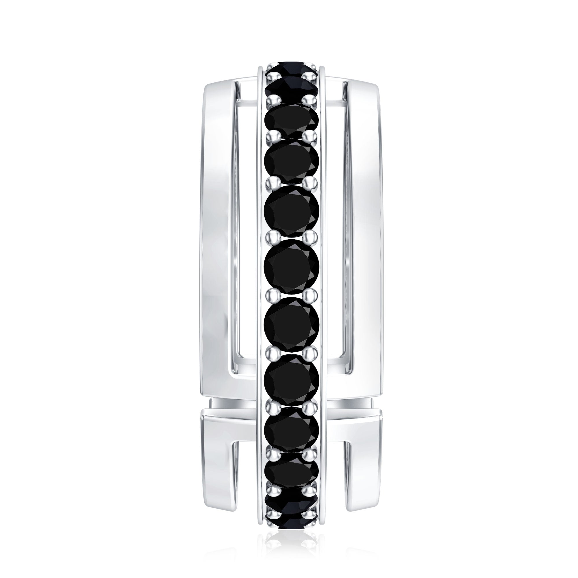 Certified Lab Created Black Diamond Wedding Band for Men AAAA ( Synthetic ) - Rosec Jewels