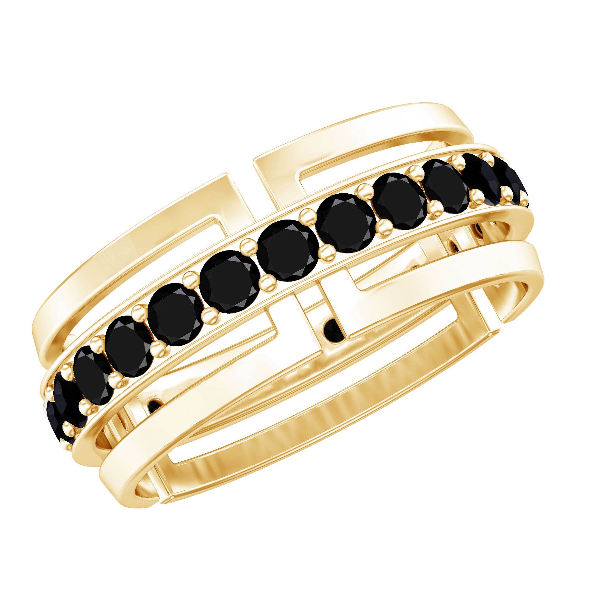 Certified Lab Created Black Diamond Wedding Band for Men AAAA ( Synthetic ) - Rosec Jewels