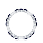 Natural Blue Sapphire and Diamond Eternity Wedding Band AAA - Rosec Jewels