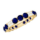 Natural Blue Sapphire and Diamond Eternity Wedding Band AAA - Rosec Jewels