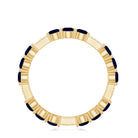 Natural Blue Sapphire and Diamond Eternity Wedding Band AAA - Rosec Jewels