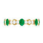 Natural Oval Emerald Diamond Eternity Marriage Anniversary Ring AAA - Rosec Jewels