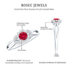 Certified Lab Grown Ruby Diamond Flower Engagement Ring for Women AAAA - Rosec Jewels