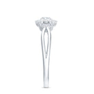 Split Shank Simulated Diamond Flower Engagement Ring AAAA - Rosec Jewels