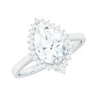 2.75 CT Pear Cut Zircon Cocktail Engagement Ring with Halo AAAA - Rosec Jewels