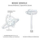 2.75 CT Pear Cut Zircon Cocktail Engagement Ring with Halo AAAA - Rosec Jewels