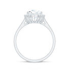2.75 CT Pear Cut Zircon Cocktail Engagement Ring with Halo AAAA - Rosec Jewels