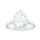 2.75 CT Pear Cut Zircon Cocktail Engagement Ring with Halo AAAA - Rosec Jewels