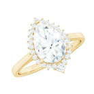 2.75 CT Pear Cut Zircon Cocktail Engagement Ring with Halo AAAA - Rosec Jewels