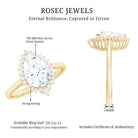 2.75 CT Pear Cut Zircon Cocktail Engagement Ring with Halo AAAA - Rosec Jewels