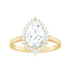 2.75 CT Pear Cut Zircon Cocktail Engagement Ring with Halo AAAA - Rosec Jewels