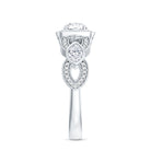 Rosec Jewels-Vintage Inspired Moissanite Halo Engagement Ring with Certificate