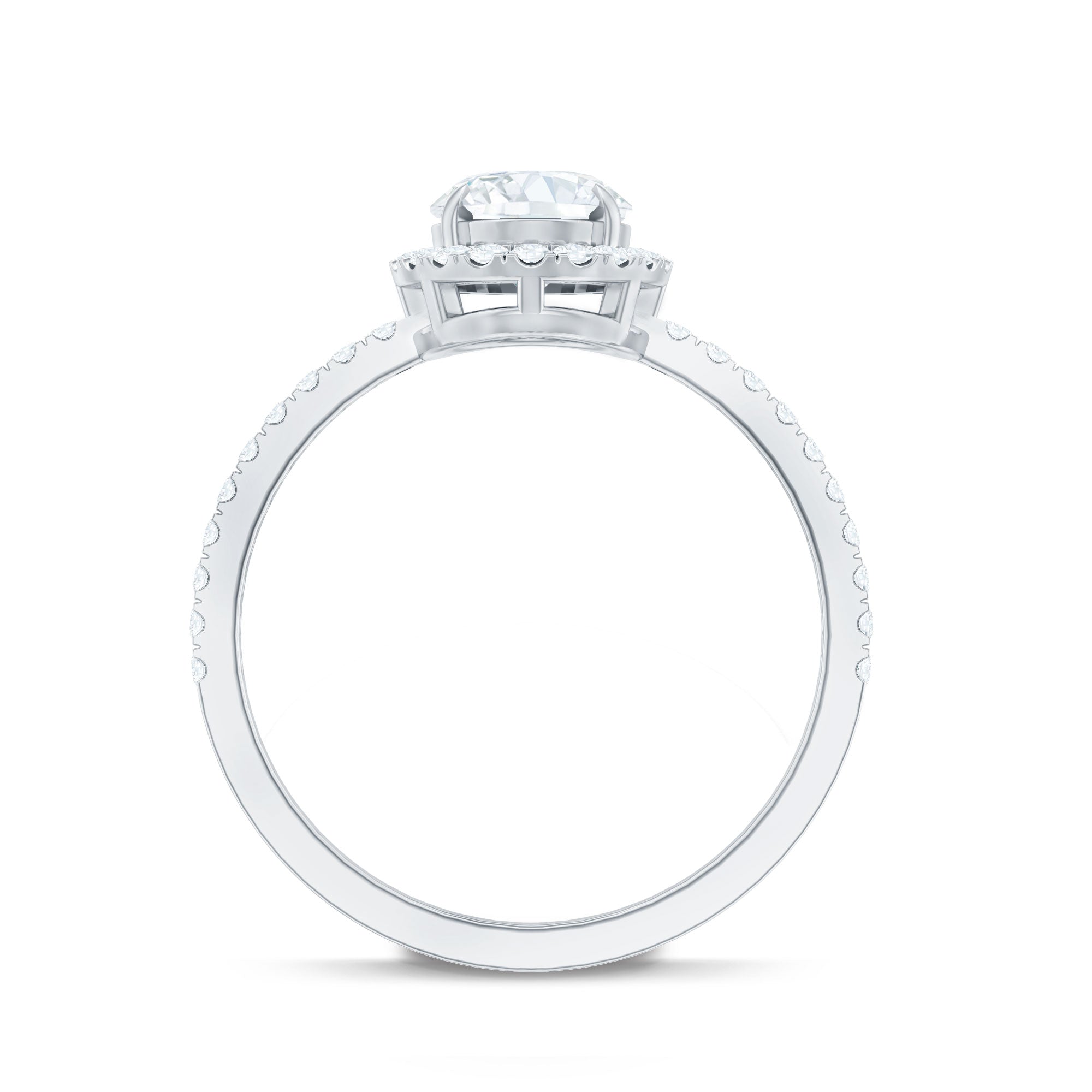 Rosec Jewels-Brilliant Cut Moissanite Oblong Engagement Ring With Certificate