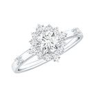 Round Moissanite Engagement Ring with Halo D-VS1 - Rosec Jewels