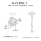 Round Moissanite Engagement Ring with Halo D-VS1 - Rosec Jewels