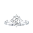 Round Moissanite Engagement Ring with Halo D-VS1 - Rosec Jewels