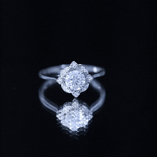 Rosec Jewels-Vintage Inspired Moissanite Engagement Ring With Certificate