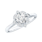 Rosec Jewels-Vintage Inspired Moissanite Engagement Ring With Certificate