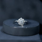 Rosec Jewels-Vintage Inspired Moissanite Engagement Ring With Certificate