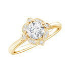 Rosec Jewels-Vintage Inspired Moissanite Engagement Ring With Certificate