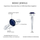 Rosec Jewels-Oval Shape Real Blue Sapphire Solitaire Ring with Diamond