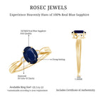 Rosec Jewels-Oval Shape Real Blue Sapphire Solitaire Ring with Diamond