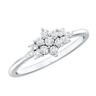 Rosec Jewels-Certified Moissanite Flower Cluster Ring for Women