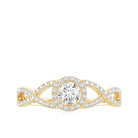 Round Shape Moissanite Crossover Engagement Ring for Women D-VS1 - Rosec Jewels