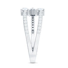 East West Style Moissanite 3 Stone Wrap Ring D-VS1 - Rosec Jewels