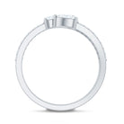 East West Style Moissanite 3 Stone Wrap Ring D-VS1 - Rosec Jewels