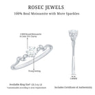 Minimalist Moissanite Leaf Promise Ring with Beaded Detail D-VS1 - Rosec Jewels