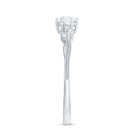 Minimalist Moissanite Leaf Promise Ring with Beaded Detail D-VS1 - Rosec Jewels