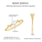 Minimalist Moissanite Leaf Promise Ring with Beaded Detail D-VS1 - Rosec Jewels