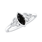 Marquise Shape Black Spinel Solitaire Promise Ring AAA - Rosec Jewels