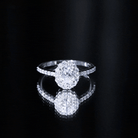 Certified 1.2 Carat Moissanite Oval Halo Engagement Ring for Women D-VS1 - Rosec Jewels