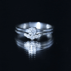 Round Cut Moissanite Engagement Ring with Wedding Band D-VS1 - Rosec Jewels