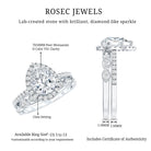 Certified Moissanite Teardrop Engagement Ring Set D-VS1 - Rosec Jewels