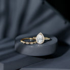 Certified Moissanite Teardrop Engagement Ring Set D-VS1 - Rosec Jewels