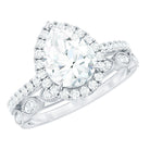 Rosec Jewels-Certified Cubic Zirconia Engagement Wedding Ring Set in Silver