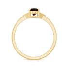 Natural Oval Garnet Engagement Ring with Diamond Trio AAA - Rosec Jewels