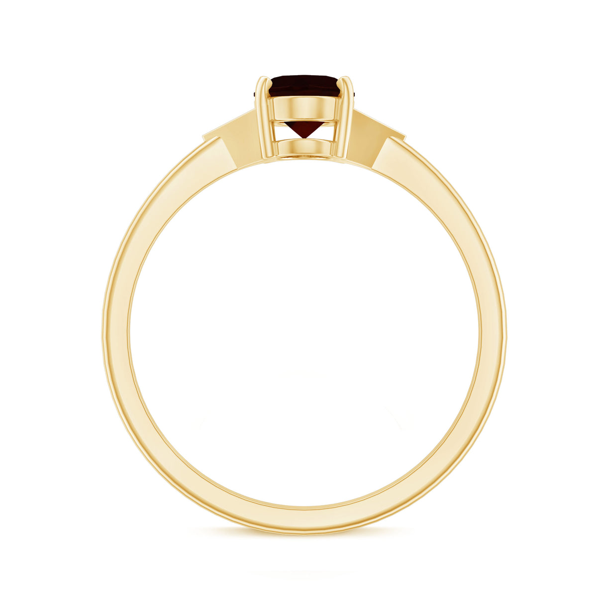Natural Oval Garnet Engagement Ring with Diamond Trio AAA - Rosec Jewels